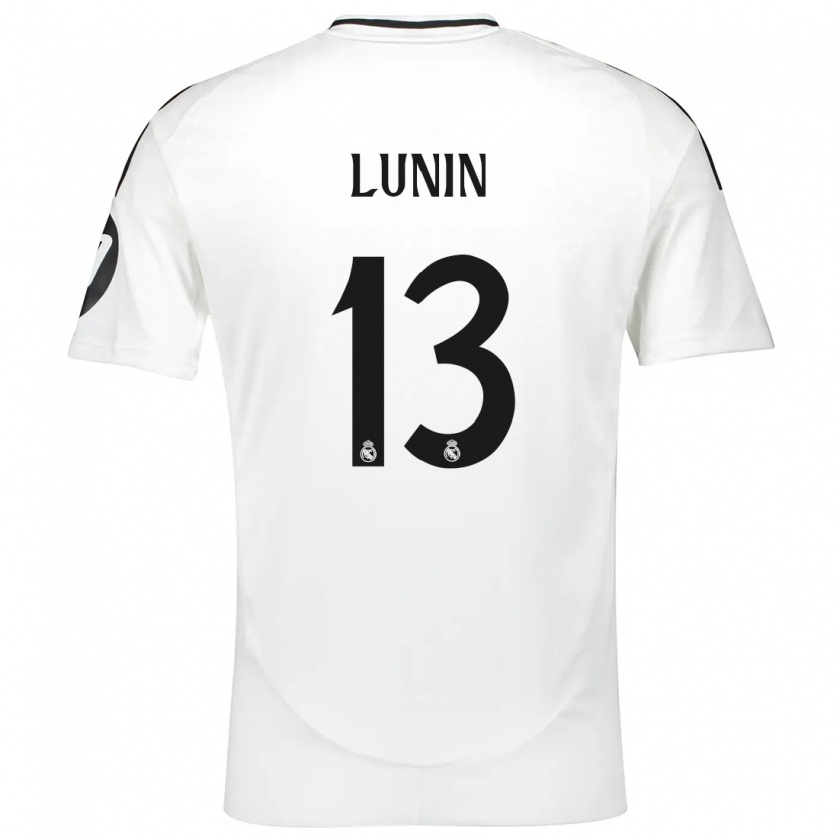 Kandiny Hombre Camiseta Andriy Lunin #13 Blanco 1ª Equipación 2024/25 La Camisa Chile