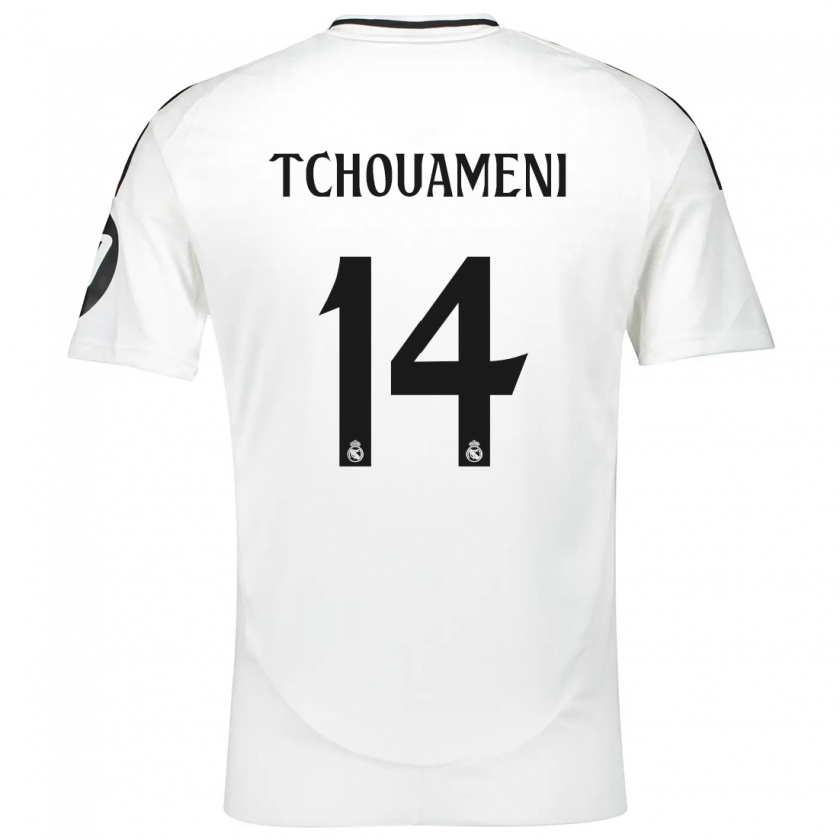 Kandiny Hombre Camiseta Aurélien Tchouaméni #14 Blanco 1ª Equipación 2024/25 La Camisa Chile