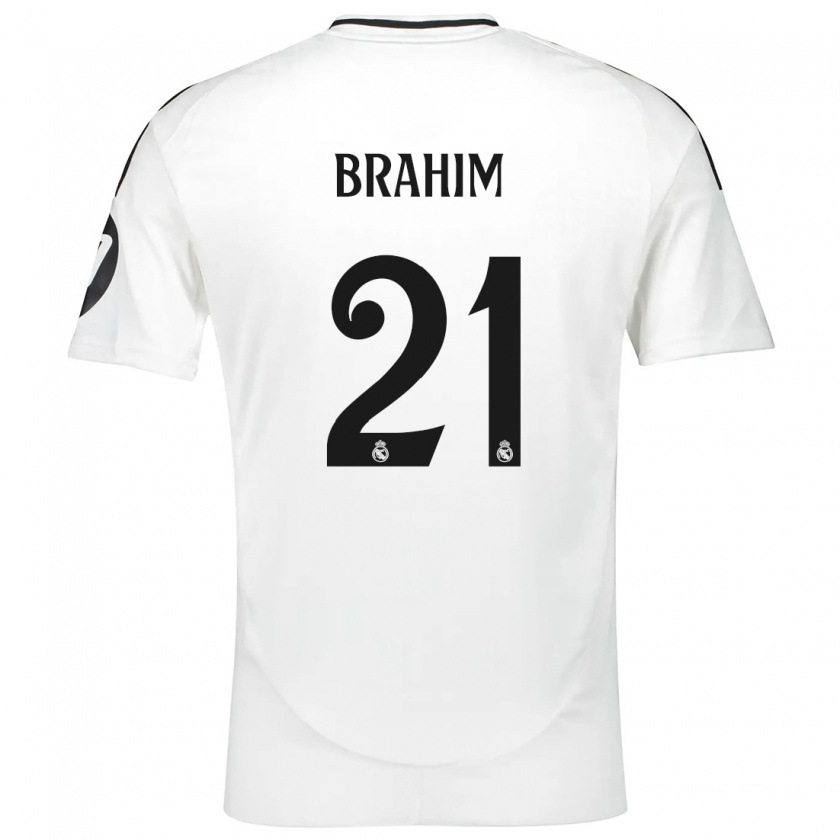 Kandiny Hombre Camiseta Brahim Díaz #21 Blanco 1ª Equipación 2024/25 La Camisa Chile