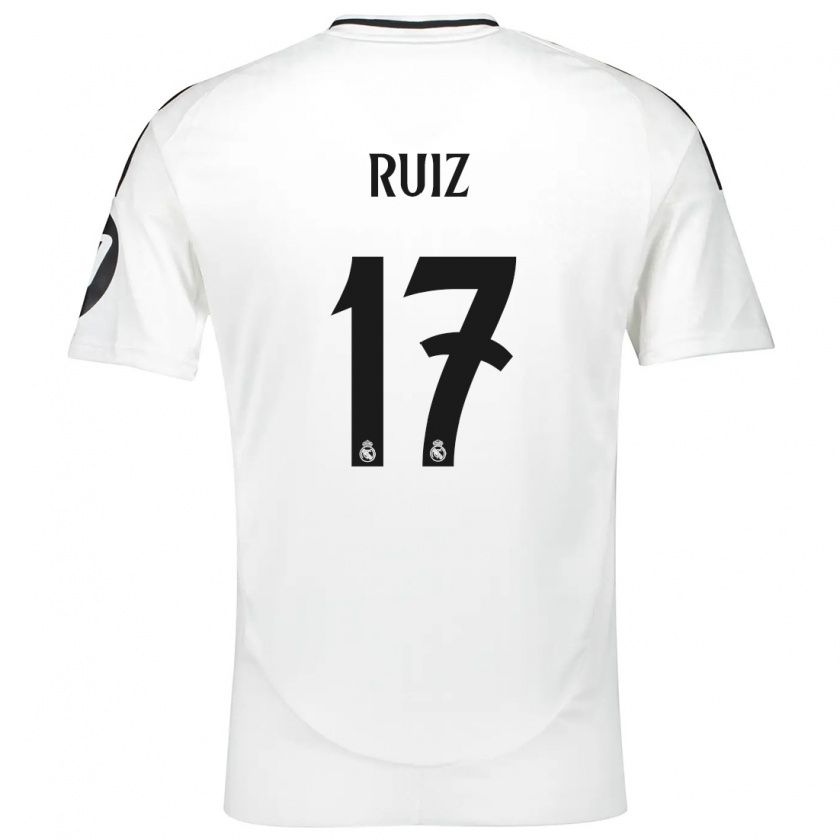 Kandiny Hombre Camiseta David Ruiz #17 Blanco 1ª Equipación 2024/25 La Camisa Chile