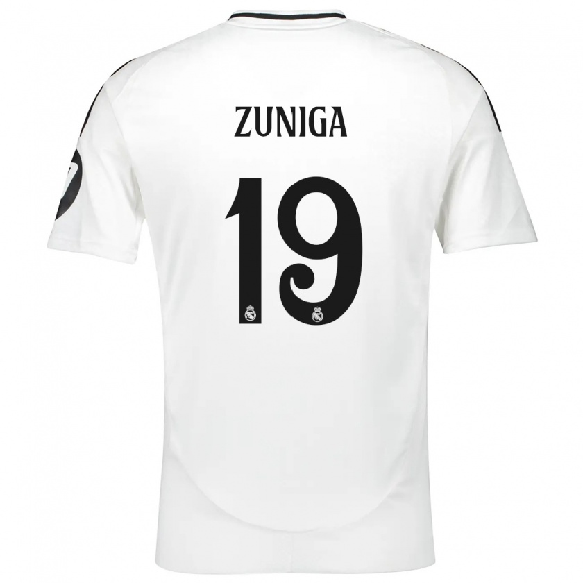 Kandiny Hombre Camiseta Loren Zúñiga #19 Blanco 1ª Equipación 2024/25 La Camisa Chile