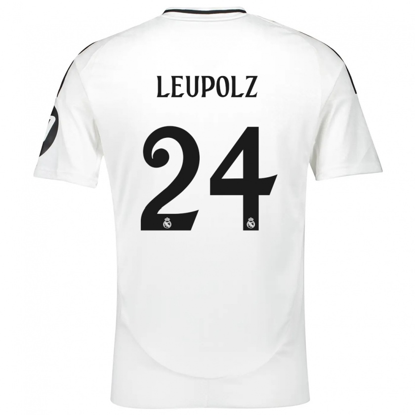 Kandiny Hombre Camiseta Melanie Leupolz #24 Blanco 1ª Equipación 2024/25 La Camisa Chile