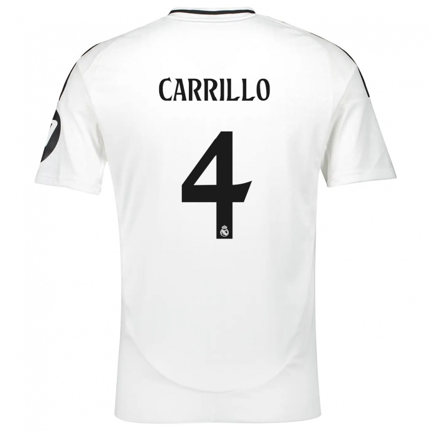 Kandiny Hombre Camiseta Álvaro Carrillo #4 Blanco 1ª Equipación 2024/25 La Camisa Chile