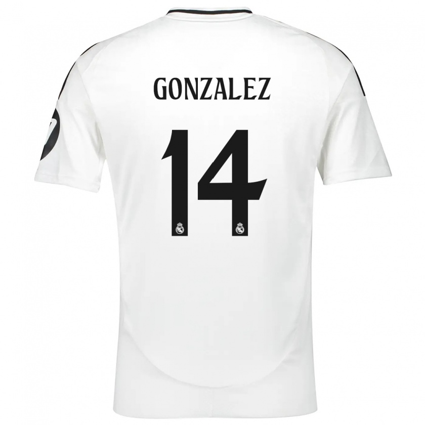 Kandiny Hombre Camiseta David González #14 Blanco 1ª Equipación 2024/25 La Camisa Chile