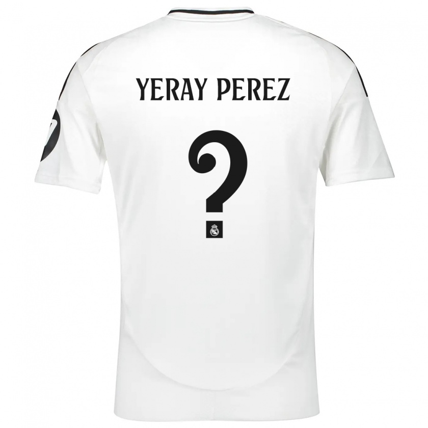 Kandiny Hombre Camiseta Yeray Perez #0 Blanco 1ª Equipación 2024/25 La Camisa Chile