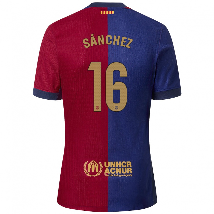 Kandiny Hombre Camiseta Edu Sánchez #16 Azul Rojo 1ª Equipación 2024/25 La Camisa Chile