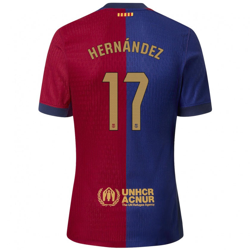 Kandiny Hombre Camiseta Juan Hernández #17 Azul Rojo 1ª Equipación 2024/25 La Camisa Chile