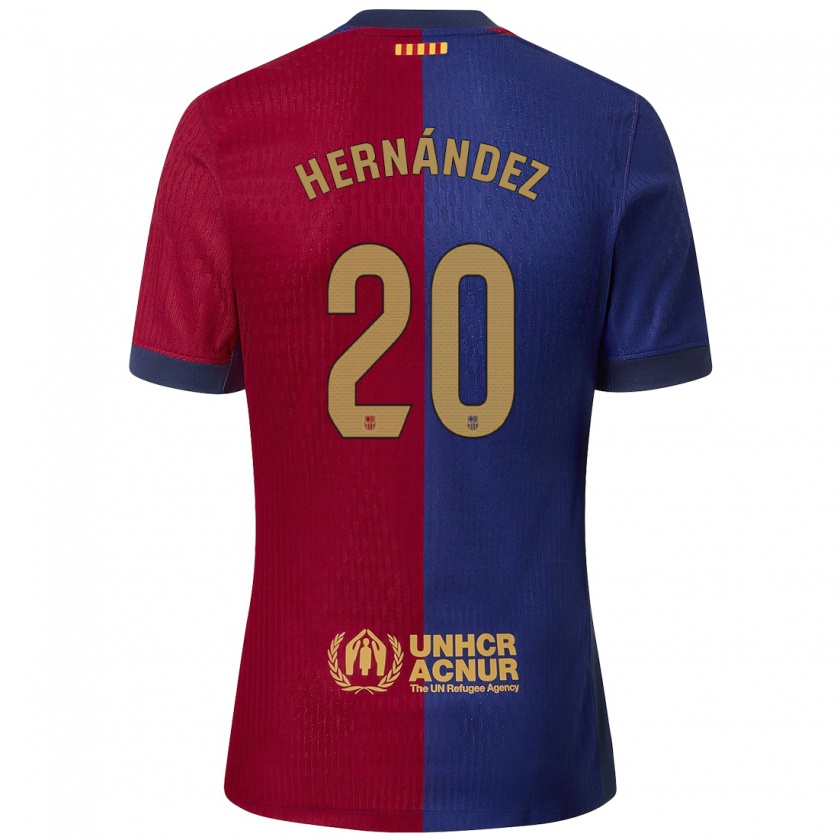 Kandiny Hombre Camiseta Unai Hernández #20 Azul Rojo 1ª Equipación 2024/25 La Camisa Chile