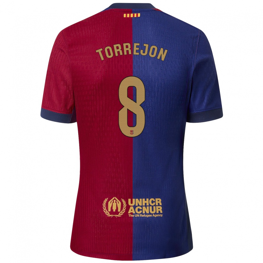 Kandiny Hombre Camiseta Marta Torrejón #8 Azul Rojo 1ª Equipación 2024/25 La Camisa Chile