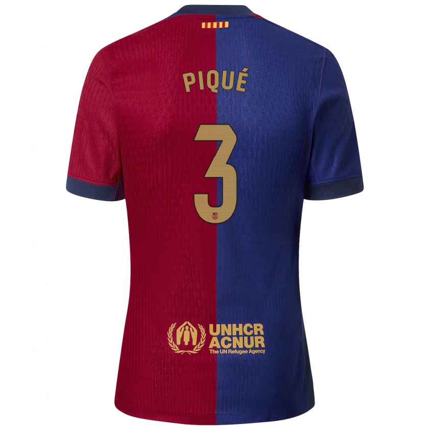 Kandiny Hombre Camiseta Gerard Pique #3 Azul Rojo 1ª Equipación 2024/25 La Camisa Chile