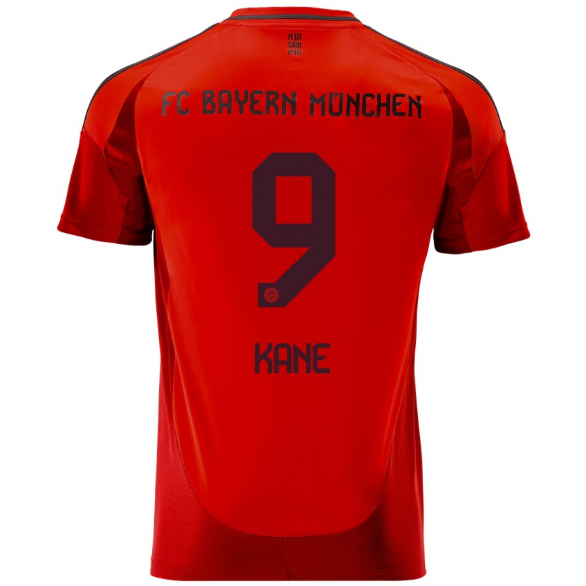 Kandiny Hombre Camiseta Harry Kane #9 Rojo 1ª Equipación 2024/25 La Camisa Chile