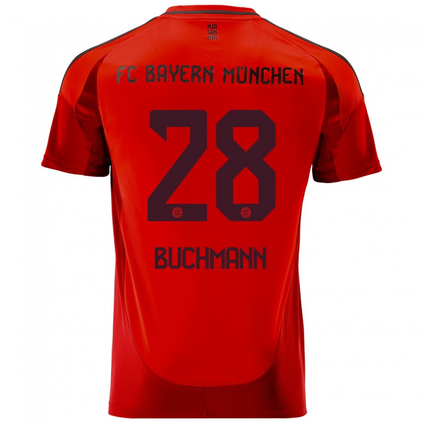 Kandiny Hombre Camiseta Tarek Buchmann #28 Rojo 1ª Equipación 2024/25 La Camisa Chile