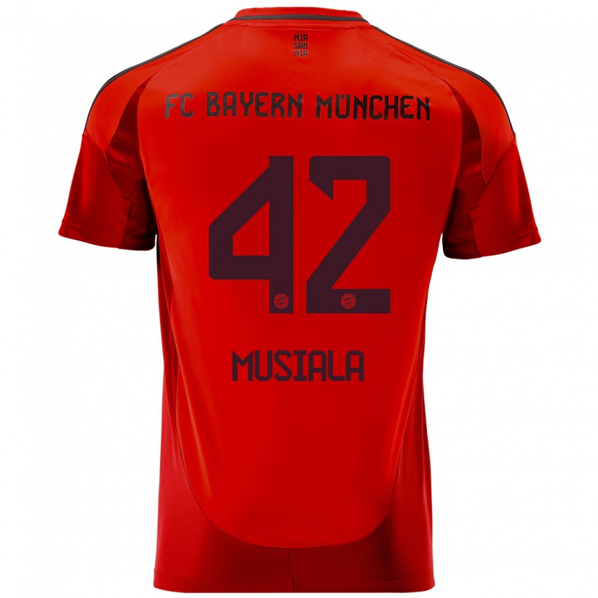 Kandiny Hombre Camiseta Jamal Musiala #42 Rojo 1ª Equipación 2024/25 La Camisa Chile