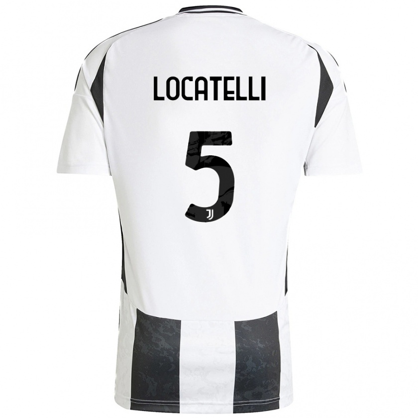 Kandiny Hombre Camiseta Manuel Locatelli #5 Blanco Negro 1ª Equipación 2024/25 La Camisa Chile