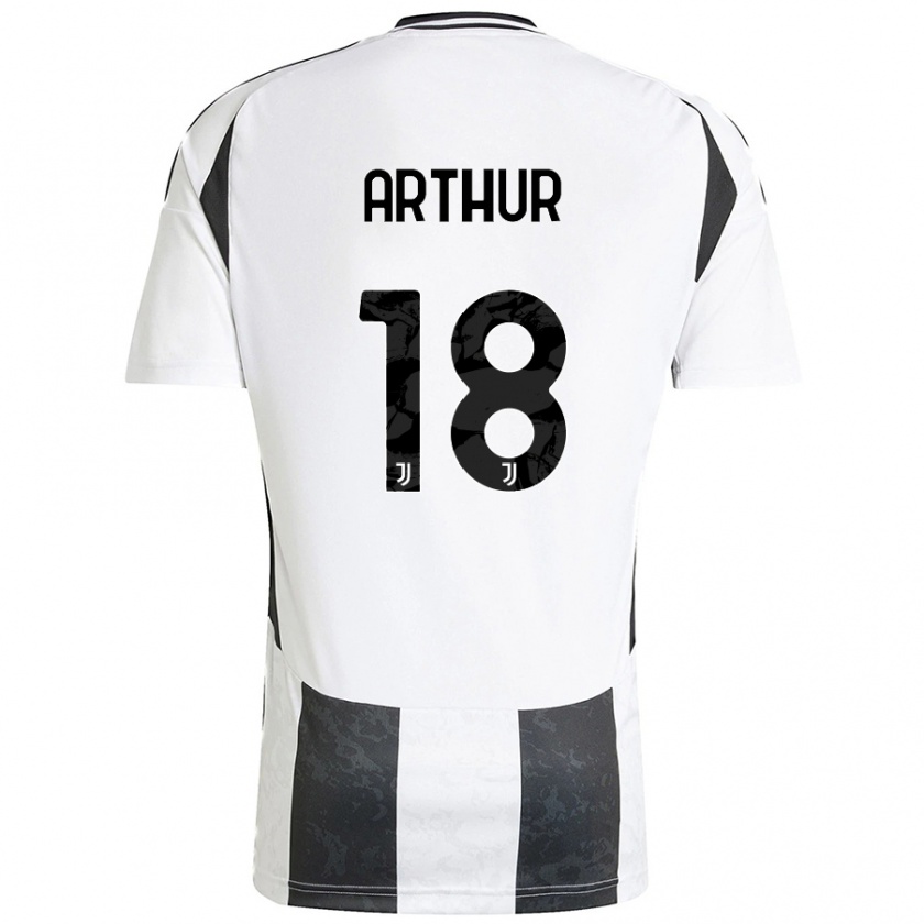 Kandiny Hombre Camiseta Arthur Melo #18 Blanco Negro 1ª Equipación 2024/25 La Camisa Chile