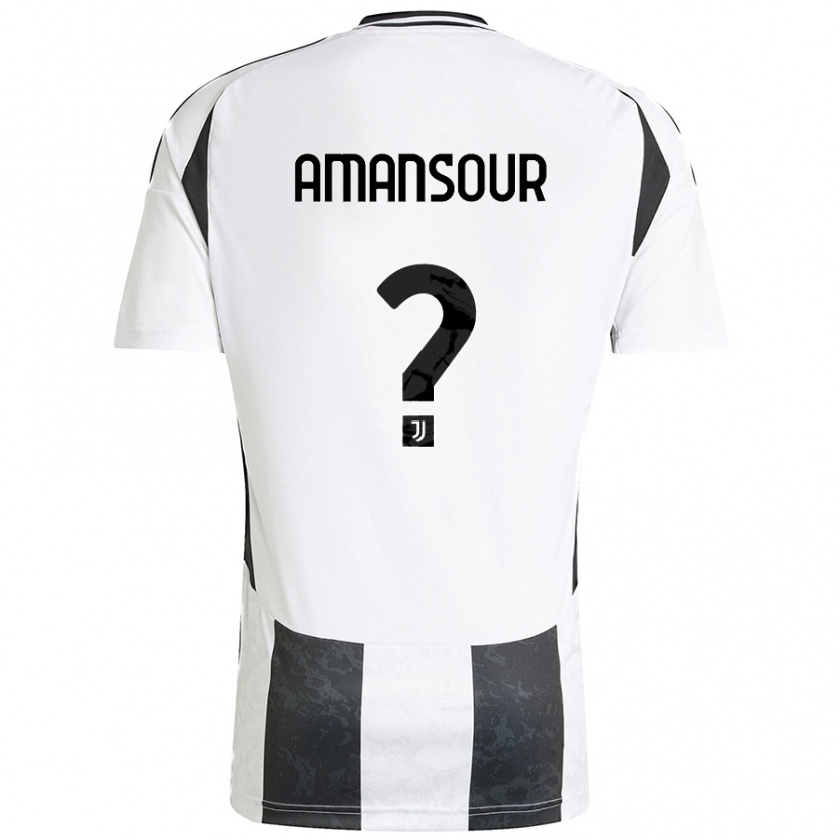 Kandiny Hombre Camiseta Adam Amansour #0 Blanco Negro 1ª Equipación 2024/25 La Camisa Chile