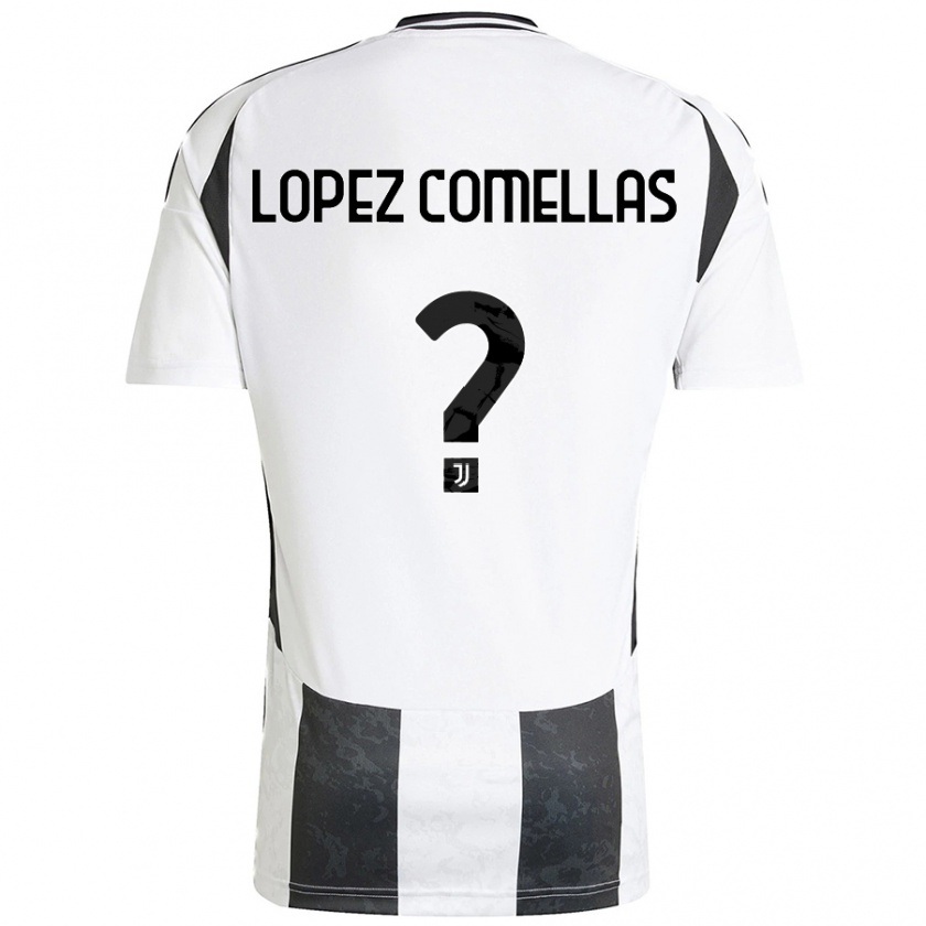 Kandiny Hombre Camiseta Ivan Lopez Comellas #0 Blanco Negro 1ª Equipación 2024/25 La Camisa Chile