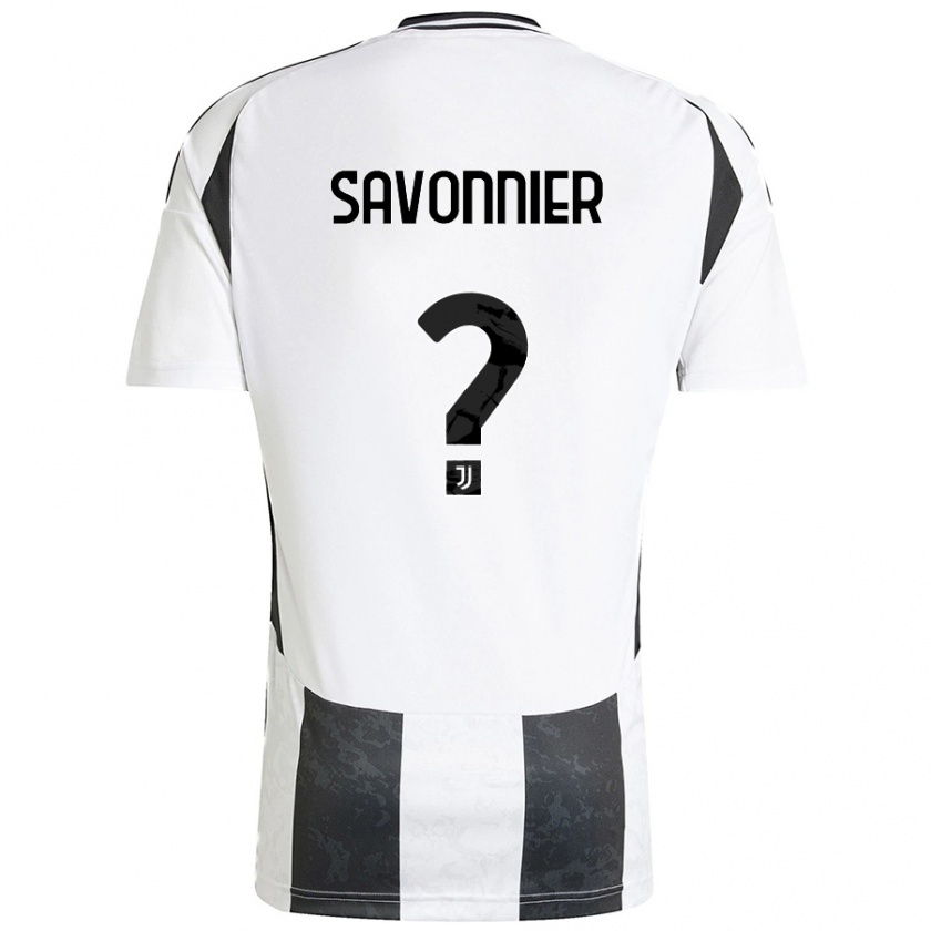 Kandiny Hombre Camiseta Nelson Savonnier #0 Blanco Negro 1ª Equipación 2024/25 La Camisa Chile