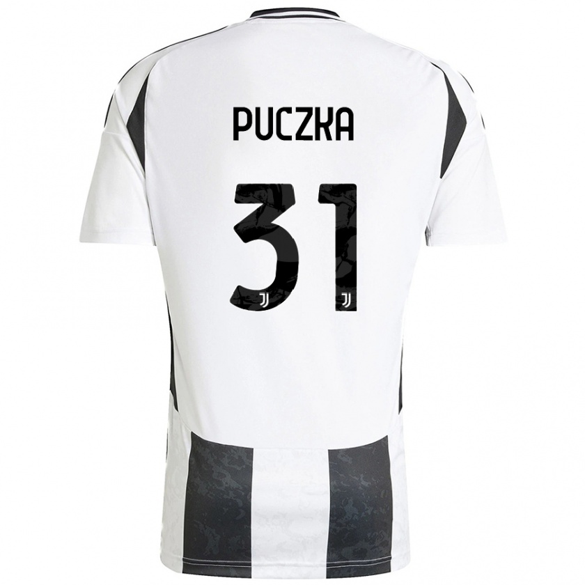 Kandiny Hombre Camiseta David Puczka #31 Blanco Negro 1ª Equipación 2024/25 La Camisa Chile