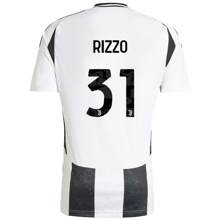 Kandiny Hombre Camiseta Niccolò Rizzo #31 Blanco Negro 1ª Equipación 2024/25 La Camisa Chile