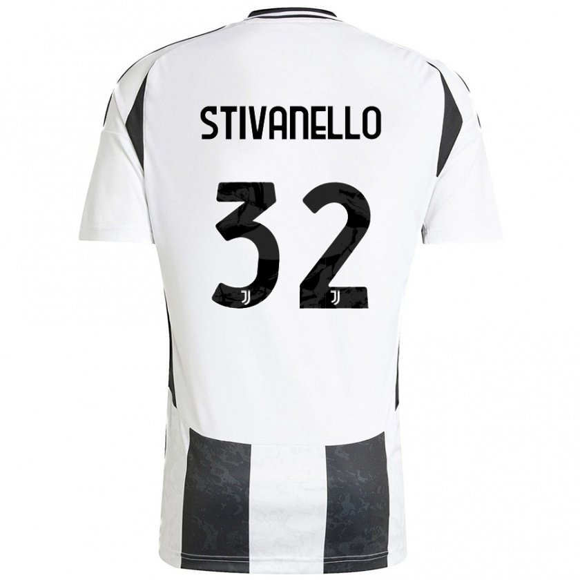 Kandiny Hombre Camiseta Riccardo Stivanello #32 Blanco Negro 1ª Equipación 2024/25 La Camisa Chile