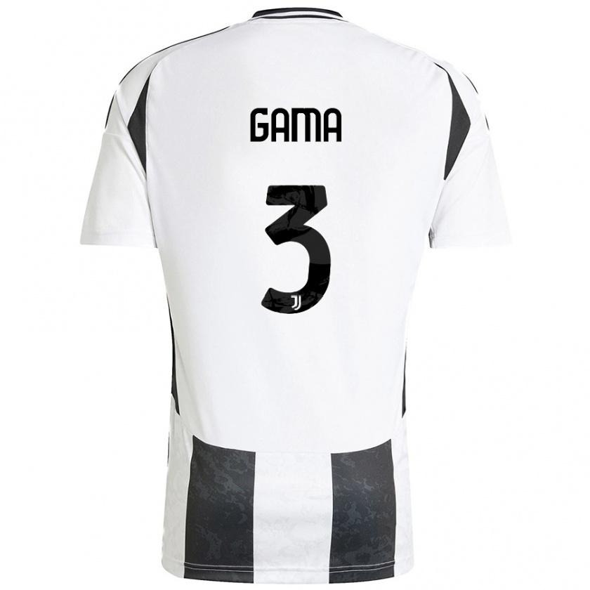 Kandiny Hombre Camiseta Sara Gama #3 Blanco Negro 1ª Equipación 2024/25 La Camisa Chile