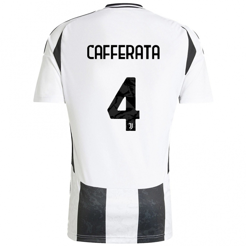 Kandiny Hombre Camiseta Federica Cafferata #4 Blanco Negro 1ª Equipación 2024/25 La Camisa Chile