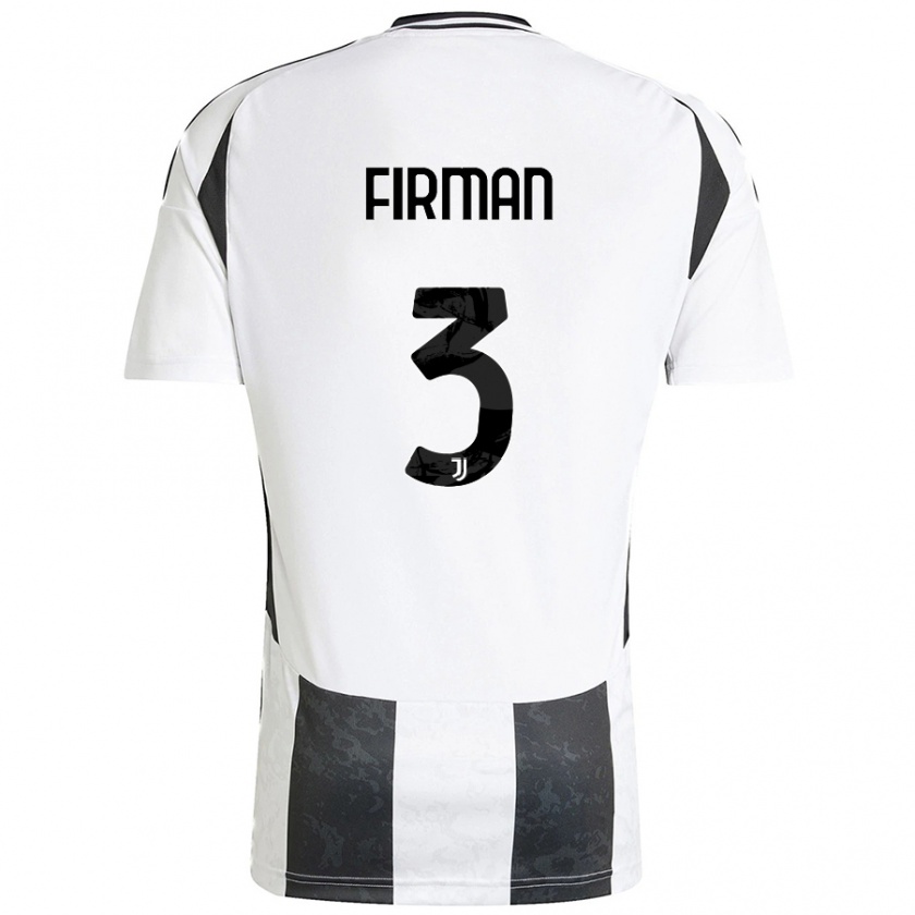 Kandiny Hombre Camiseta Andriy Firman #3 Blanco Negro 1ª Equipación 2024/25 La Camisa Chile