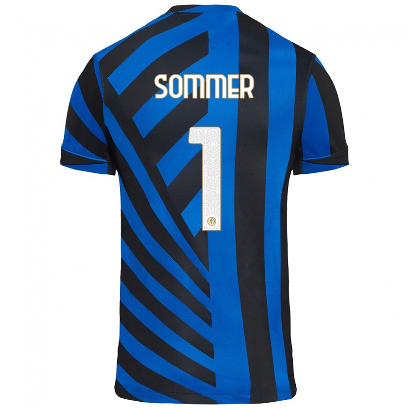 Kandiny Hombre Camiseta Yann Sommer #1 Azul Negro 1ª Equipación 2024/25 La Camisa Chile