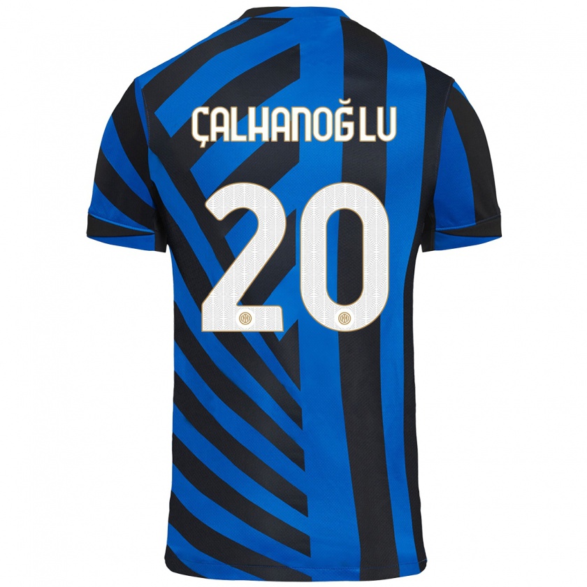 Kandiny Hombre Camiseta Hakan Çalhanoğlu #20 Azul Negro 1ª Equipación 2024/25 La Camisa Chile