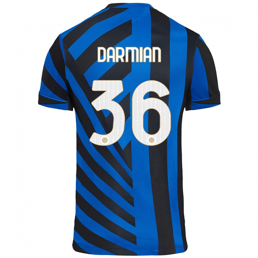 Kandiny Hombre Camiseta Matteo Darmian #36 Azul Negro 1ª Equipación 2024/25 La Camisa Chile