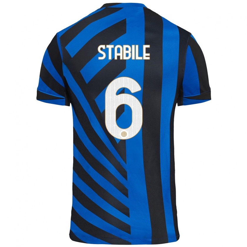 Kandiny Hombre Camiseta Giacomo Stabile #6 Azul Negro 1ª Equipación 2024/25 La Camisa Chile