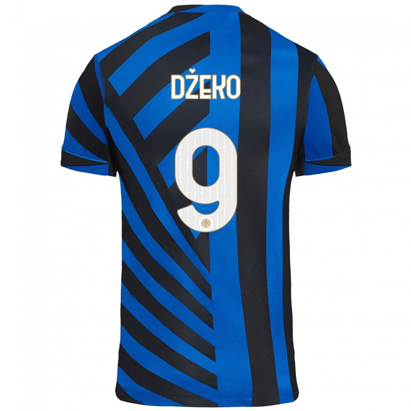 Kandiny Hombre Camiseta Edin Dzeko #9 Azul Negro 1ª Equipación 2024/25 La Camisa Chile