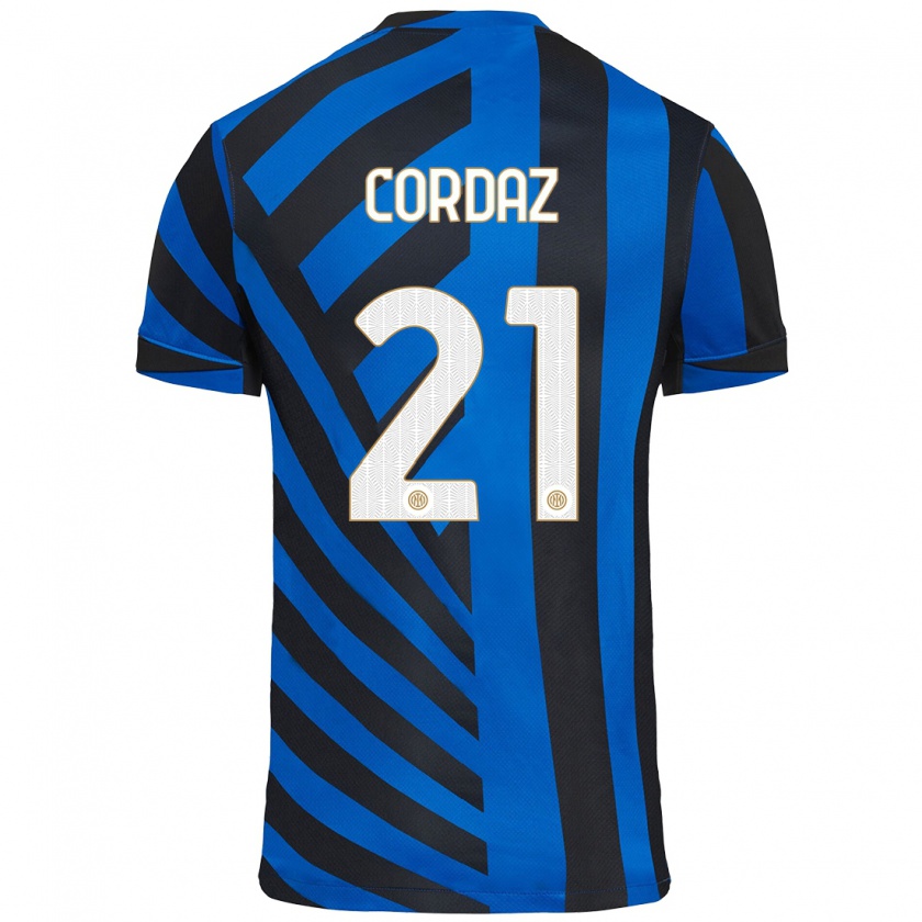 Kandiny Hombre Camiseta Alex Cordaz #21 Azul Negro 1ª Equipación 2024/25 La Camisa Chile