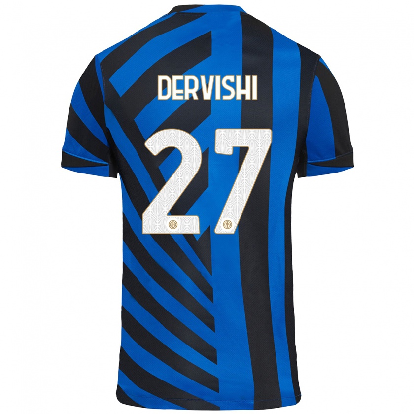 Kandiny Hombre Camiseta Kristian Dervishi #27 Azul Negro 1ª Equipación 2024/25 La Camisa Chile