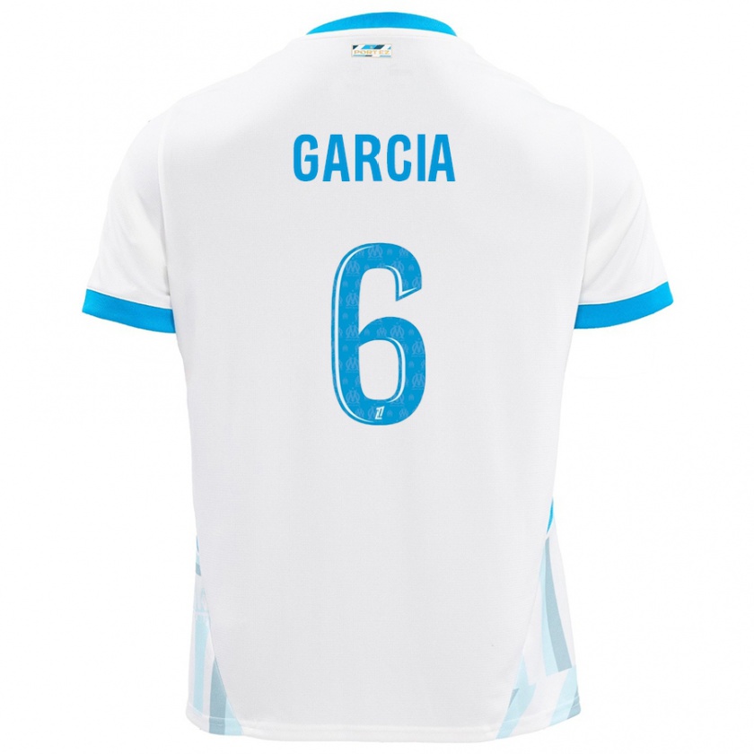 Kandiny Hombre Camiseta Ulisses Garcia #6 Blanco Azul Cielo 1ª Equipación 2024/25 La Camisa Chile