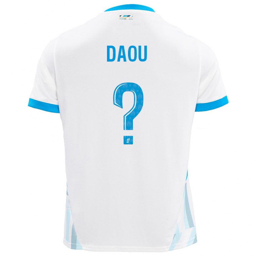 Kandiny Hombre Camiseta Raimane Daou #0 Blanco Azul Cielo 1ª Equipación 2024/25 La Camisa Chile