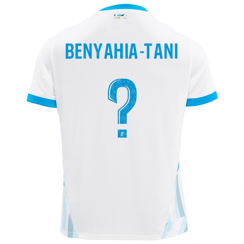 Kandiny Hombre Camiseta Aylan Benyahia-Tani #0 Blanco Azul Cielo 1ª Equipación 2024/25 La Camisa Chile