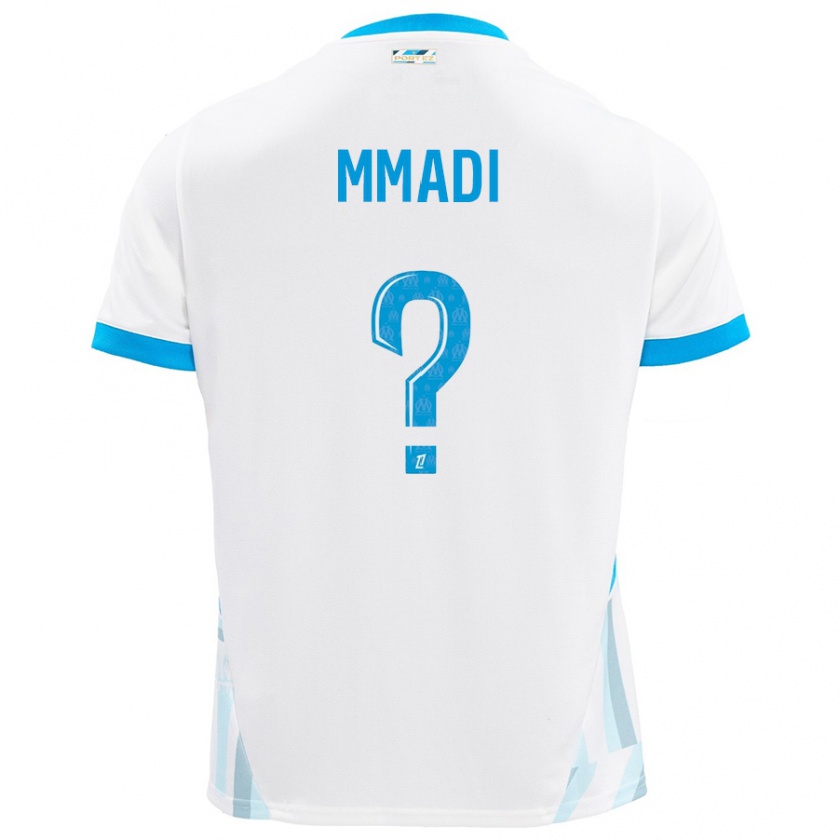 Kandiny Hombre Camiseta Tadjidine Mmadi #0 Blanco Azul Cielo 1ª Equipación 2024/25 La Camisa Chile