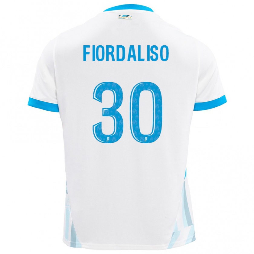 Kandiny Hombre Camiseta Thelma Fiordaliso #30 Blanco Azul Cielo 1ª Equipación 2024/25 La Camisa Chile