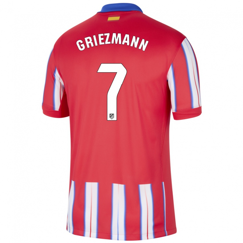 Kandiny Hombre Camiseta Antoine Griezmann #7 Rojo Blanco Azul 1ª Equipación 2024/25 La Camisa Chile