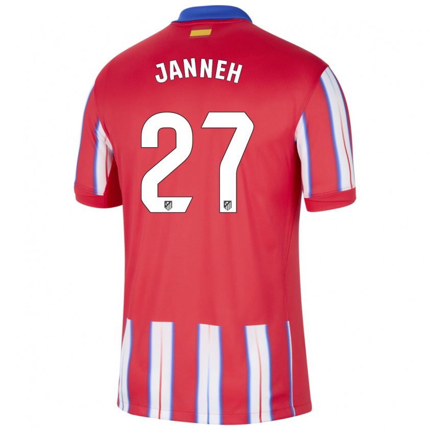 Kandiny Hombre Camiseta Omar Janneh #27 Rojo Blanco Azul 1ª Equipación 2024/25 La Camisa Chile