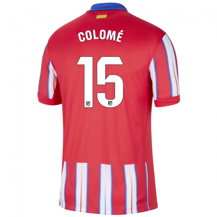 Kandiny Hombre Camiseta Jan Colomé #15 Rojo Blanco Azul 1ª Equipación 2024/25 La Camisa Chile