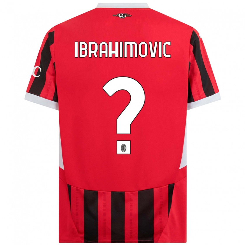 Kandiny Hombre Camiseta Vincent Ibrahimovic #0 Rojo Negro 1ª Equipación 2024/25 La Camisa Chile