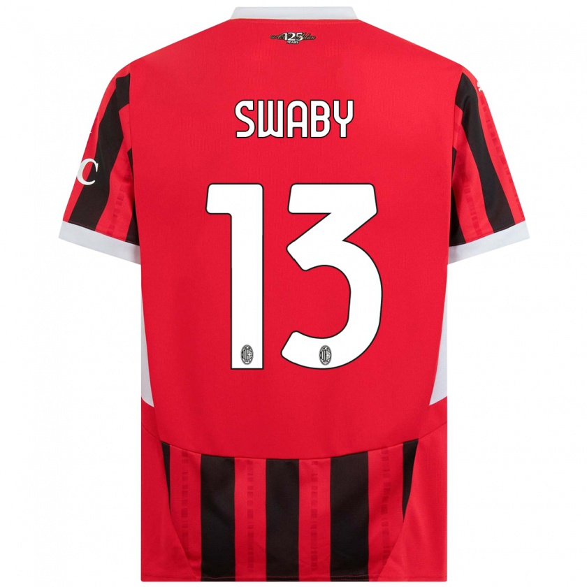 Kandiny Hombre Camiseta Allyson Swaby #13 Rojo Negro 1ª Equipación 2024/25 La Camisa Chile