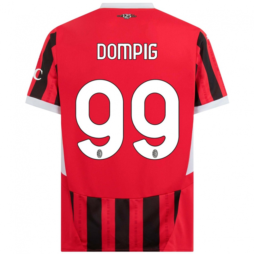 Kandiny Hombre Camiseta Chanté Dompig #99 Rojo Negro 1ª Equipación 2024/25 La Camisa Chile