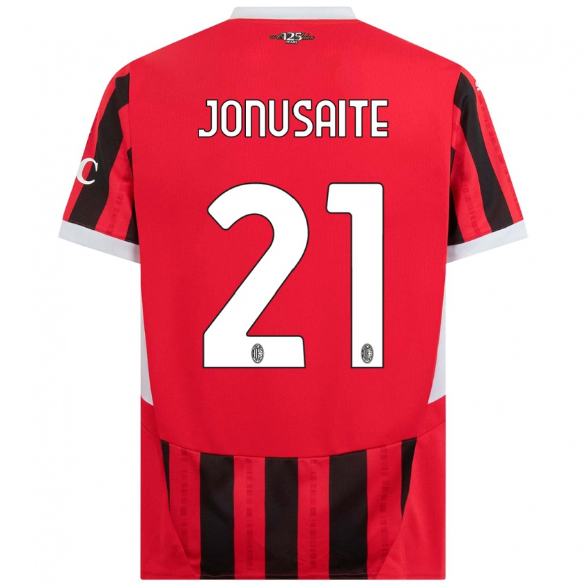 Kandiny Hombre Camiseta Rimante Jonusaite #21 Rojo Negro 1ª Equipación 2024/25 La Camisa Chile