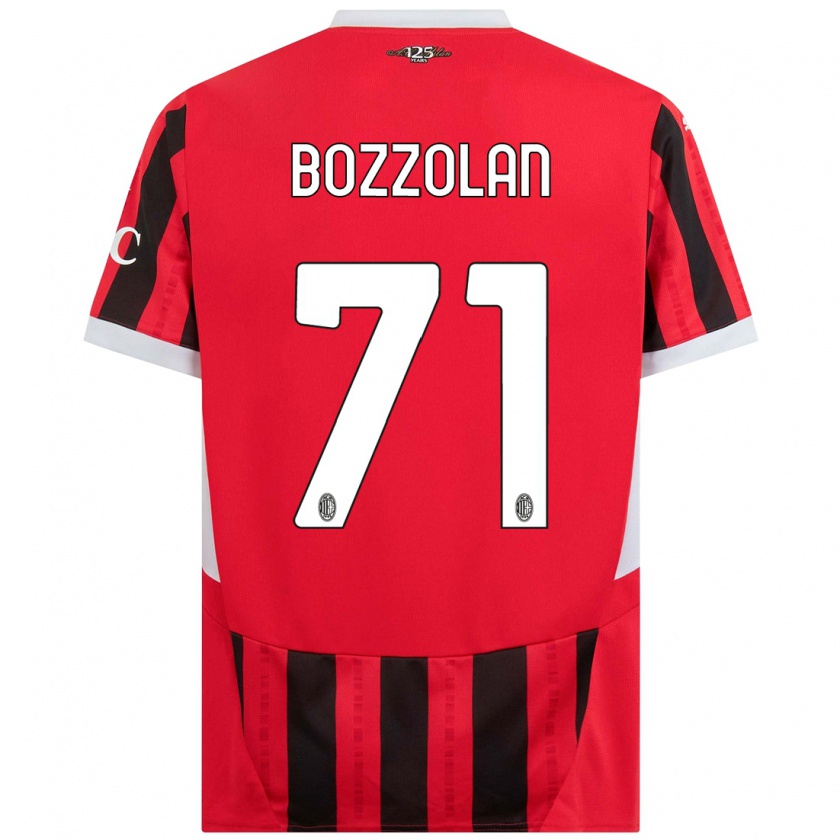 Kandiny Hombre Camiseta Andrea Bozzolan #71 Rojo Negro 1ª Equipación 2024/25 La Camisa Chile