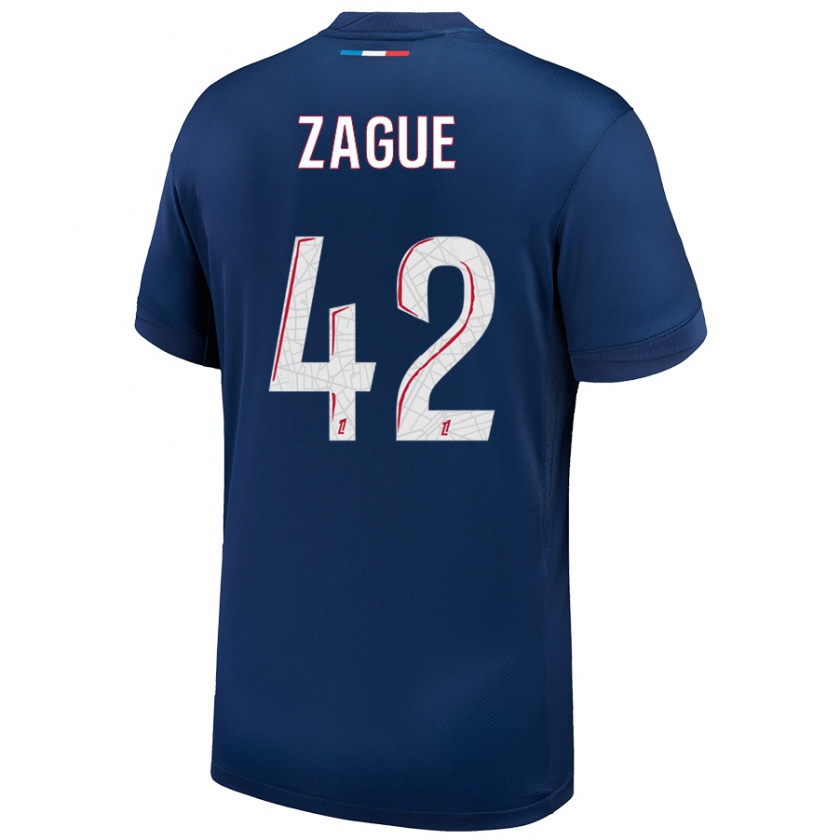 Kandiny Hombre Camiseta Yoram Zague #42 Azul Marino Blanco 1ª Equipación 2024/25 La Camisa Chile