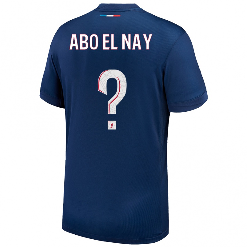 Kandiny Hombre Camiseta Rayan Abo El Nay #0 Azul Marino Blanco 1ª Equipación 2024/25 La Camisa Chile